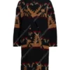 Kelly Reilly Printed Black Coat