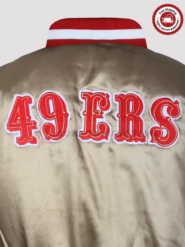 49ers Gold Jacket  Starter Bomber 49ers Golden Jacket