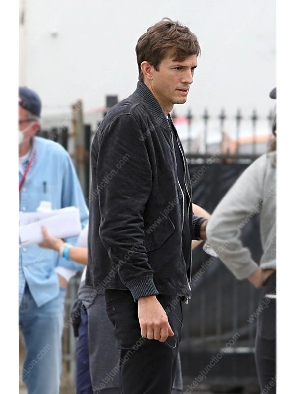 Ashton Kutcher Your Place or Mine Peter Suede Bomber Jacket