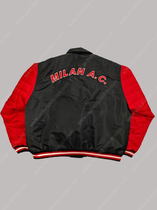 Black & Red AC Milan Lotto Varsity Jacket