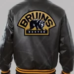 Boston Bruins Leather Bomber Jacket