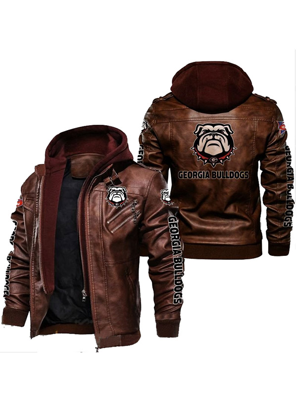 Georgia Bulldogs Brown Leather Jacket