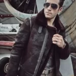 Mens Dark Brown B3 Aviator Shearling Jacket