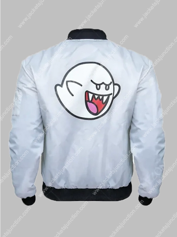 Nintendo Super Mario Boo White Bomber Jacket