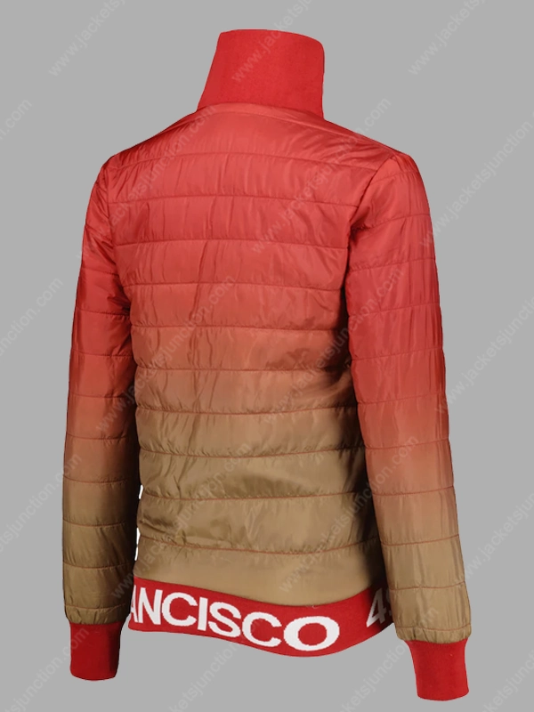 The Wild Collective Women's The Wild Collective Scarlet/Gold San Francisco  49ers Color Block Full-Zip Puffer Jacket