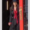 Salma Hayek Black Coat