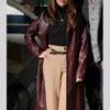 Sophie McClure Maroon Leather Trench Coat