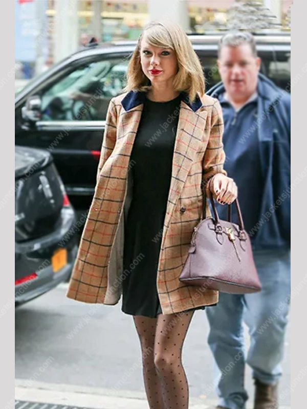 Taylor Swift Brown Checkered Coat