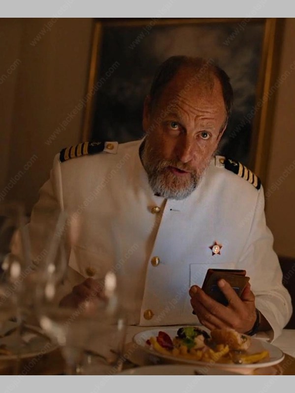 The Captain Triangle of Sadness Woody Harrelson White Coat