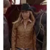 Amber Marshall Tab Brown Leather Jacket