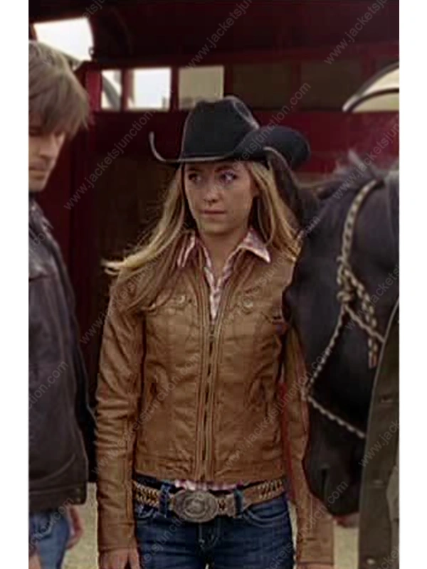 Amber Marshall Tab Brown Leather Jacket