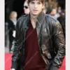 Black Bomber Ashton Kutcher Leather Jacket