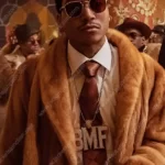 BMF Lil Meech Brown Fur Coat