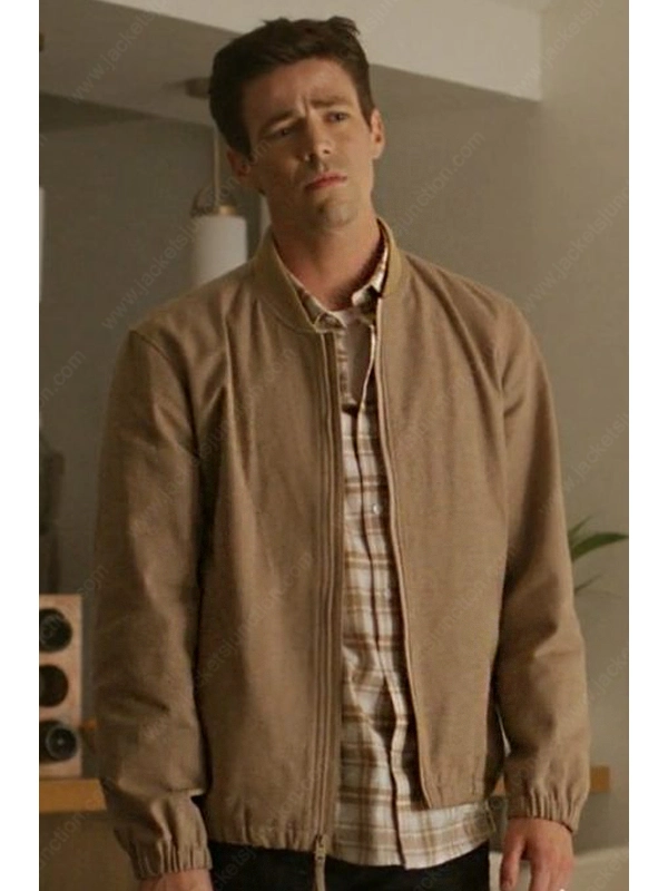 Barry Allen The Flash Beige Bomber Jacket