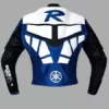 Blue R Yamaha Leather Motorcycle Jacket