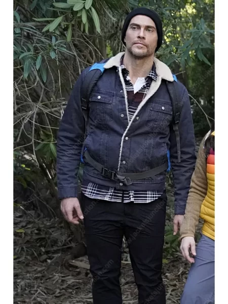 Cheyenne Jackson Shearling Denim Jacket