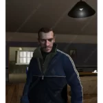 GTA IV Niko Bellic Blue Satin Bomber Jacket