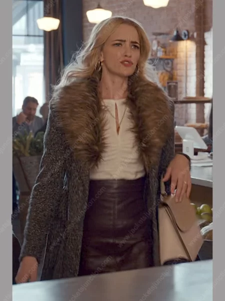 Ginny & Georgia Miller Gray Shearling Coat