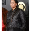 Grammys 2023 Helen Lasichanh Bomber Leather Jacket