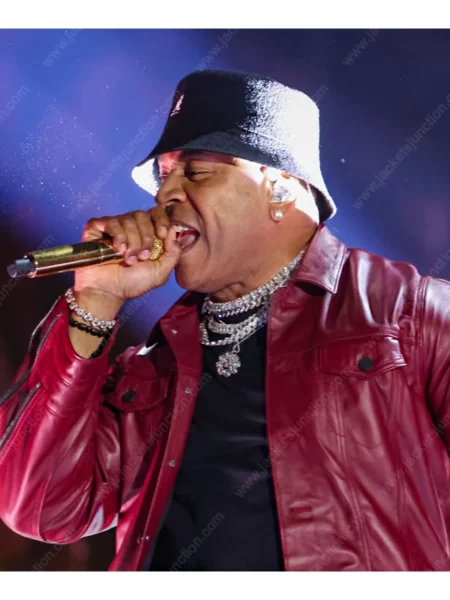 Grammys 2023 LL Cool J Maroon Leather Jacket