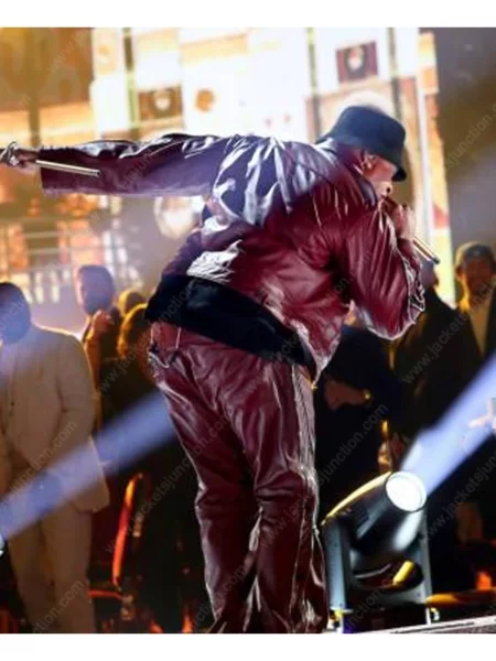 LL Cool J Grammys 2023 Maroon Leather Jacket