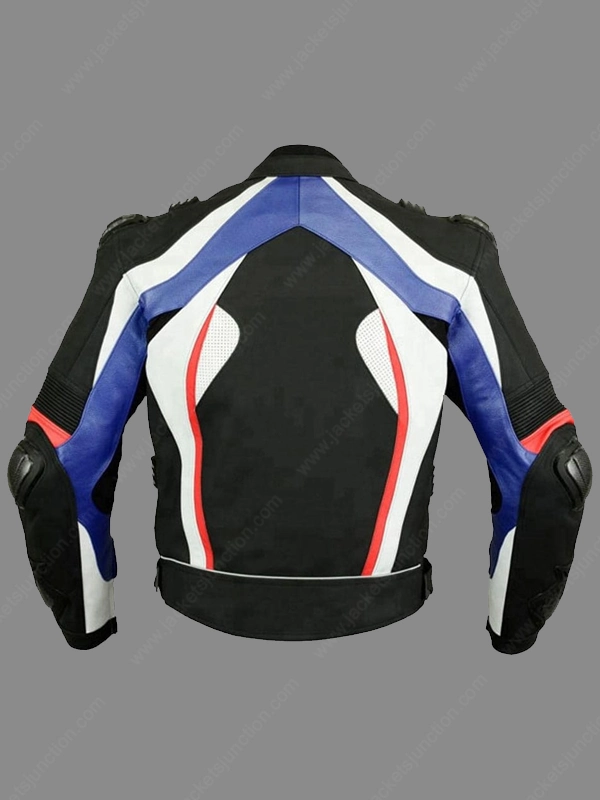 Men Flash Gear Motorcycle Racing Leather Jacket