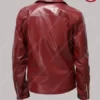 Mens Winter Red Motorbike Leather Jacket