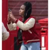 Rachel Adedeji Red Letterman Jacket