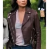 Rochelle Aytes Brown Leather Jacket