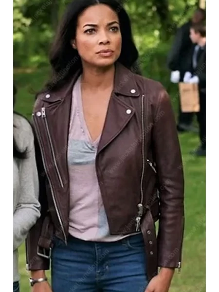 Rochelle Aytes Brown Leather Jacket