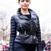 Sofia Carson Padded Leather Jacket