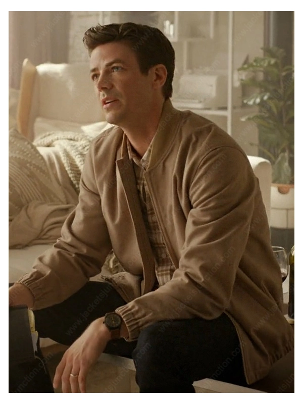 The Flash Barry Allen Beige Bomber Jacket