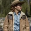 Yellowstone Luke Grimes Brown Suede Leather Shearling Jacket