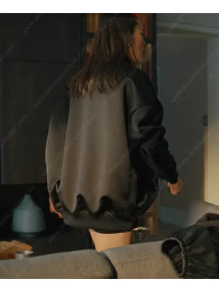 Zoe Chao Your Place or Mine Black Oversized Bomber Jacket