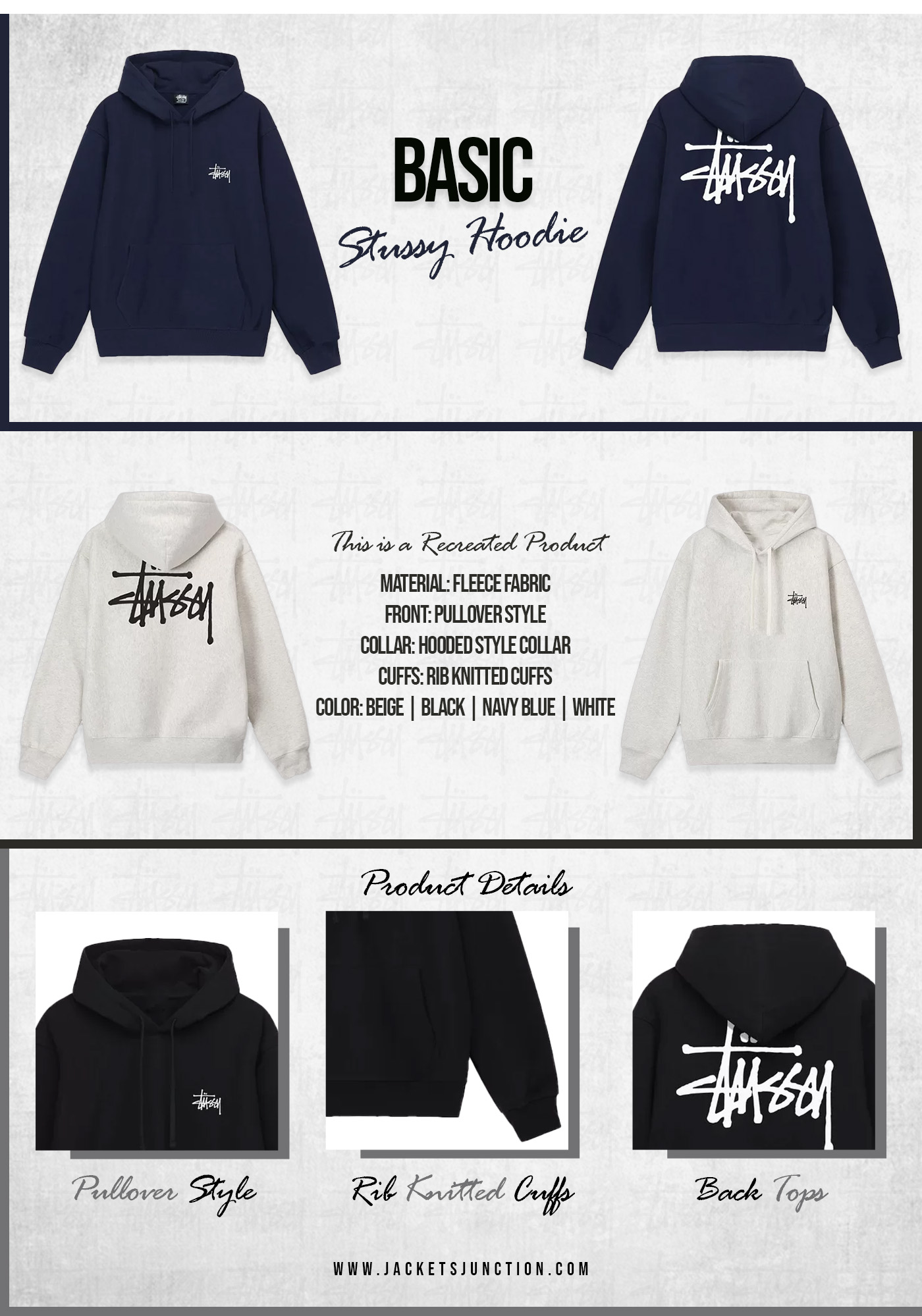 basic stüssy hoodie navy