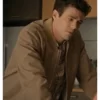 he Flash Grant Gustin Beige Bomber Jacket