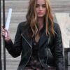 Ana de Armas Ghosted Black Leather Jacket