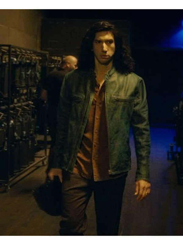 Annette 2021Adam Driver Green Leather Jacket