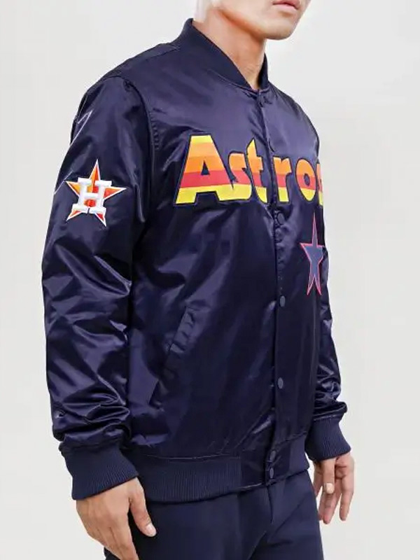 Starter Houston Astros Bomber Satin Jacket XS / Satin / Black