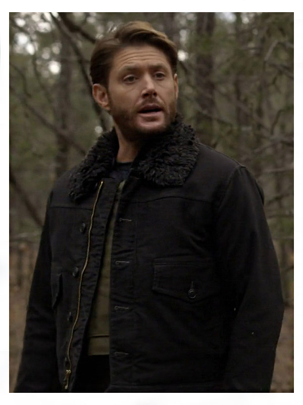 Big Sky S03 Jensen Ackles Black Jacket | Beau Arlen Fur Collar Jacket