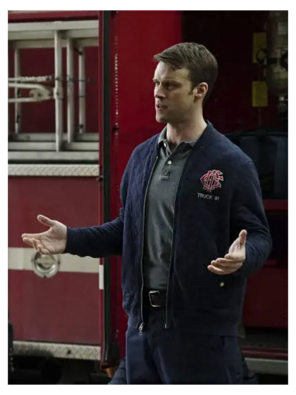 Jesse Spencer Chicago Fire Matthew Casey Quilted Bomber Jacket