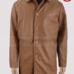 Fahion Brown Leather Coat