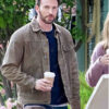 Ghosted Chris Evans Brown Cotton Jacket