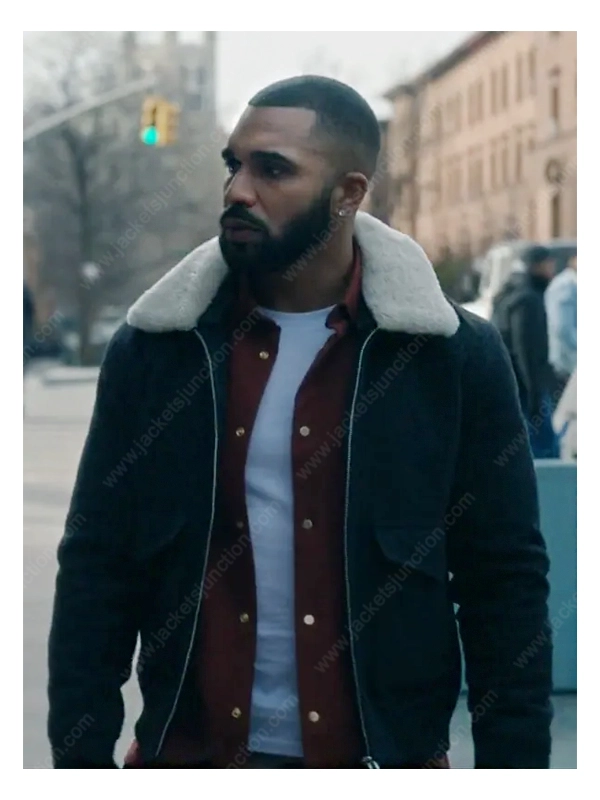 Tyler Lepley Harlem Ian Walker Black Shearling Jacket