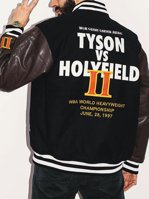 Headgear Tyson Vs Holyfield Black Leatterman Jacket