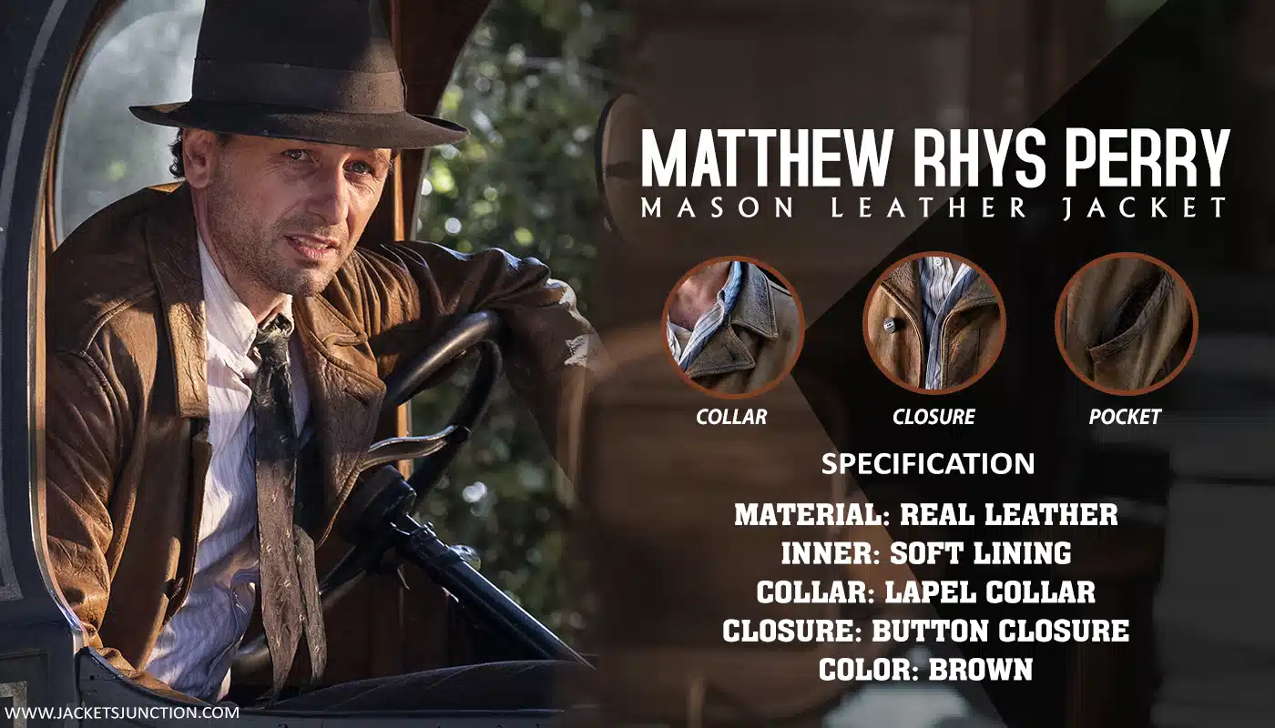 Perry Mason Matthew Rhys Jacket Brown Leather