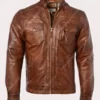 Mens Brown Leather Biker Jacket