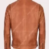 Mens Brown Leather Shirt Collar Jacket