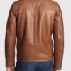 Mens Zipper Brown Leather Jacket