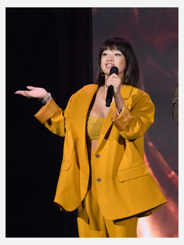 Peyton Elizabeth Lee Mustard Suit